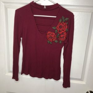 V neck long sleeve